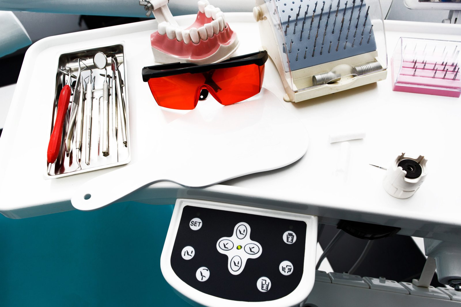 Equipment and dental instruments in dentist's office